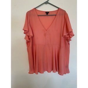 Torrid Flowy Pink Peplum  Polyester Top- Size 3